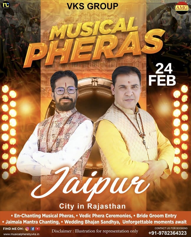 Jaipur Musical Phere Wedding, Musical Pheras Ceremony Cost, Price, Pandit Ji, Jaipur, Udaipur
