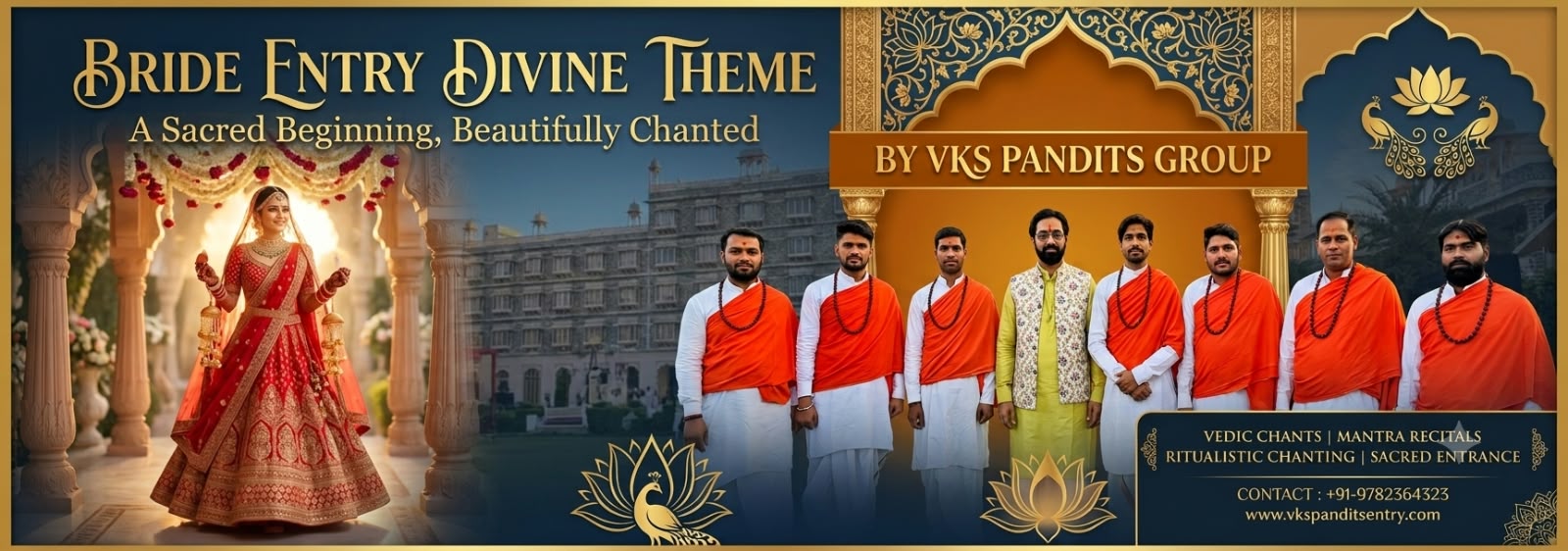 Mantra Chanting Bride Groom Entry Themes, Mantrochar Brhamnins Se Entry