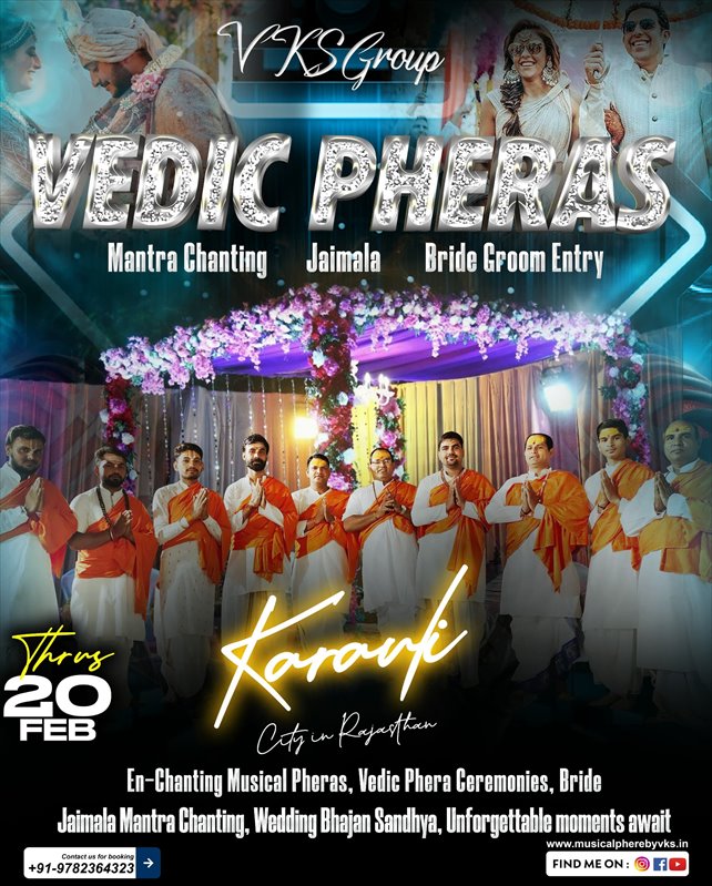 Mantra Chanting Vedic Pheras, Jaimala, Varmala theme Karauli, Rajasthan
